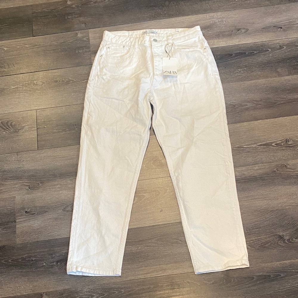 Zara High Rise Mom Fit Straight-Leg Pants Size 10 NWT